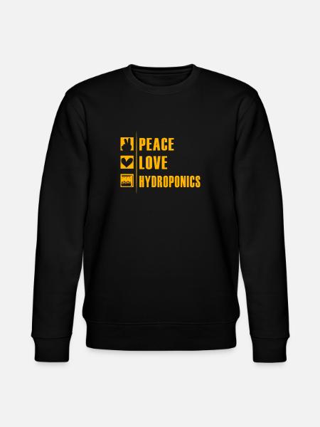 Peace Love Hydroponics - Stanley/Stella CHANGER Unisex Organic Sweatshirt - black