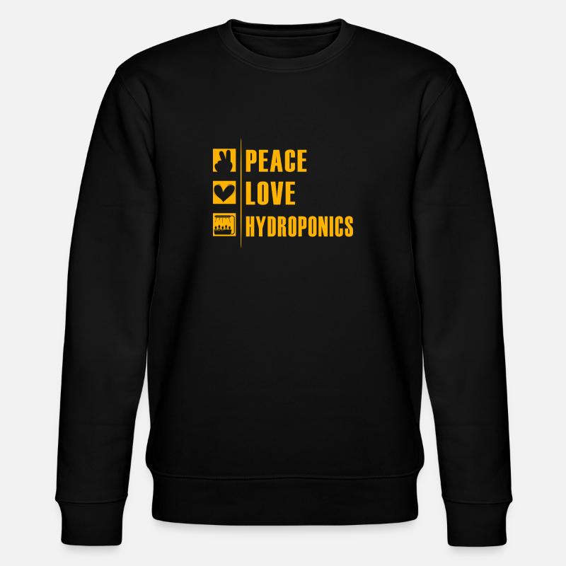 Peace Love Hydrokultur - Stanley/Stella Unisex Bio-Sweatshirt CHANGER  - Schwarz