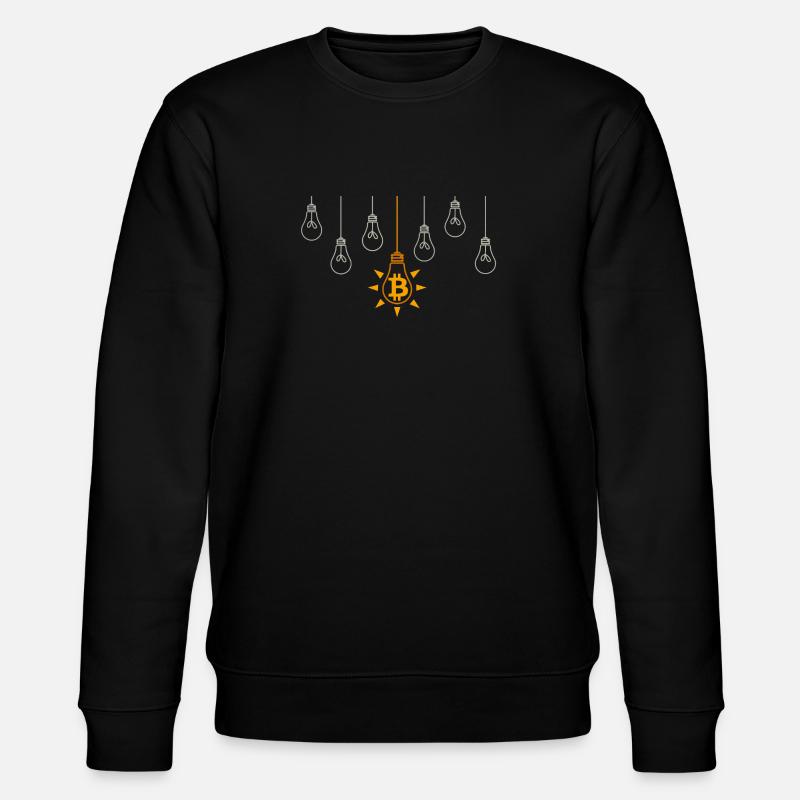 Bitcoin die Hellste Lampe - Stanley/Stella Unisex Bio-Sweatshirt CHANGER  - Schwarz