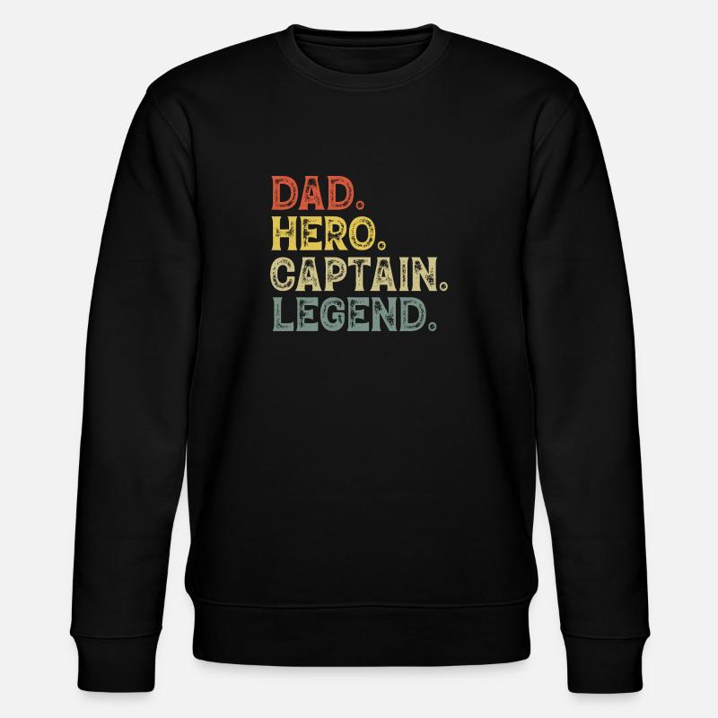 Dad captain boat - Stanley/Stella CHANGER Unisex Organic Sweatshirt - black