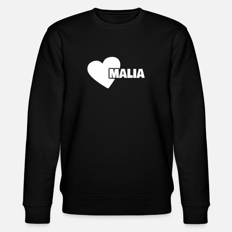 First name Malia - Stanley/Stella CHANGER Unisex Organic Sweatshirt - black