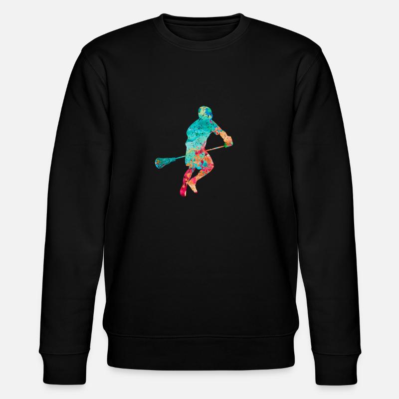 Lacrosse Spieler PopArt - Stanley/Stella Unisex Bio-Sweatshirt CHANGER  - Schwarz