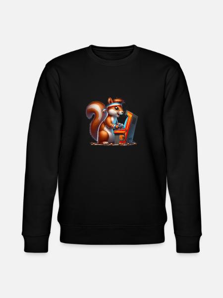 Illustration of a cartoon squirrel - Stanley/Stella CHANGER Unisex Organic Sweatshirt - black