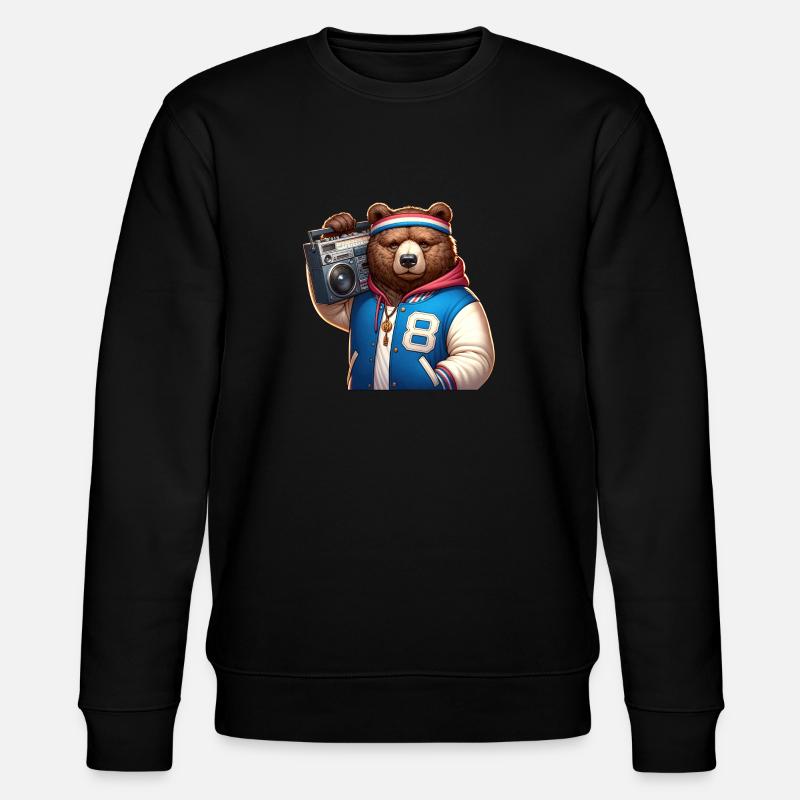 Illustration stylisée d’un ours cool - Sweat bio CHANGER Stanley/Stella Unisexe - noir