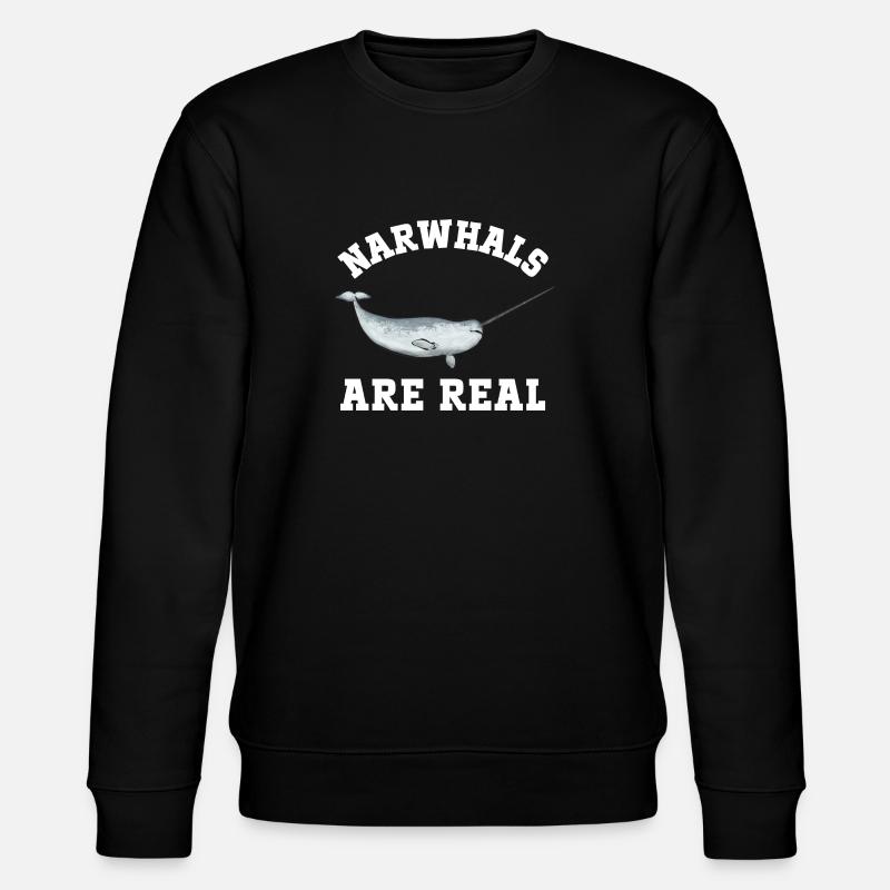 Narwal Einhornwal - Stanley/Stella Unisex Bio-Sweatshirt CHANGER  - Schwarz
