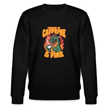 Dragon Coffee Mythical Creatures - Stanley/Stella CHANGER Unisex Organic Sweatshirt - black - Front - Nik (191cm) & Marisol (170cm)