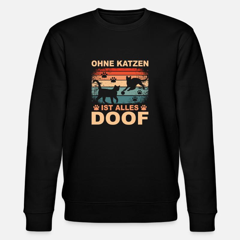 Katze Katzenliebhaber Geschenk Katzenfreund - Stanley/Stella Unisex Bio-Sweatshirt CHANGER  - Schwarz