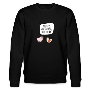 Poulet et cochon - les animaux sont amis - Sweat bio CHANGER Stanley/Stella Unisexe - noir - Devant - Nik (191cm) & Marisol (170cm)