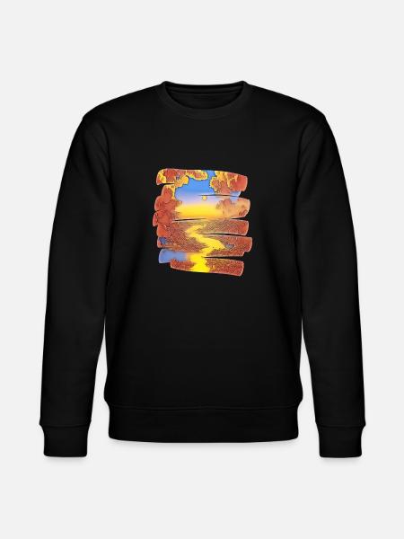 Fluss Wolken bunt - Stanley/Stella Unisex Bio-Sweatshirt CHANGER  - Schwarz