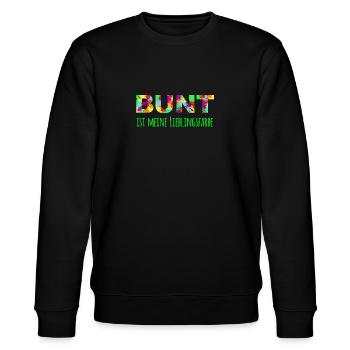 Bunt ist meine Lieblingsfarbe gegen Rassismus - Stanley/Stella Unisex Bio-Sweatshirt CHANGER  - Schwarz - Vorne - Nik (191cm) & Marisol (170cm)
