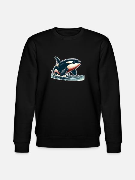 Orca Killer Whale - Stanley/Stella CHANGER Unisex Organic Sweatshirt - black