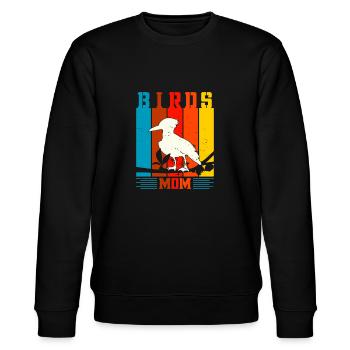 Birds Mom - Stanley/Stella CHANGER Unisex Organic Sweatshirt - black - Front - Nik (191cm) & Marisol (170cm)