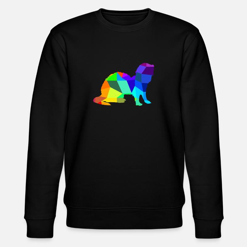 Furet arc-en-ciel animaux polygone - Sweat bio CHANGER Stanley/Stella Unisexe - noir