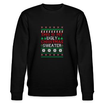 Weihnachten 2018 t-shirt Geschenk Santa - Stanley/Stella Unisex Bio-Sweatshirt CHANGER  - Schwarz - Vorne - Nik (191cm) & Marisol (170cm)