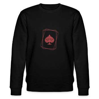 Red spade - Stanley/Stella CHANGER Unisex Organic Sweatshirt - black - Front - Nik (191cm) & Marisol (170cm)
