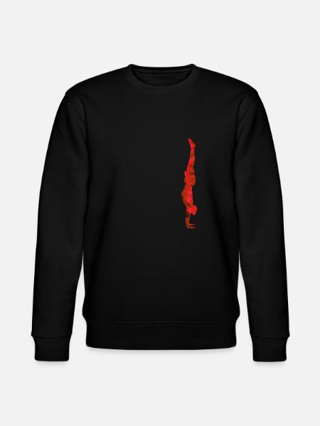 Yoga Handstand Red - Stanley/Stella CHANGER Unisex Organic Sweatshirt - black