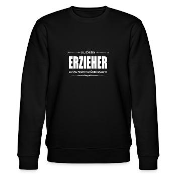 Erzieher Ich bin Erzieher schau nicht so - Stanley/Stella Unisex Bio-Sweatshirt CHANGER  - Schwarz - Vorne - Nik (191cm) & Marisol (170cm)
