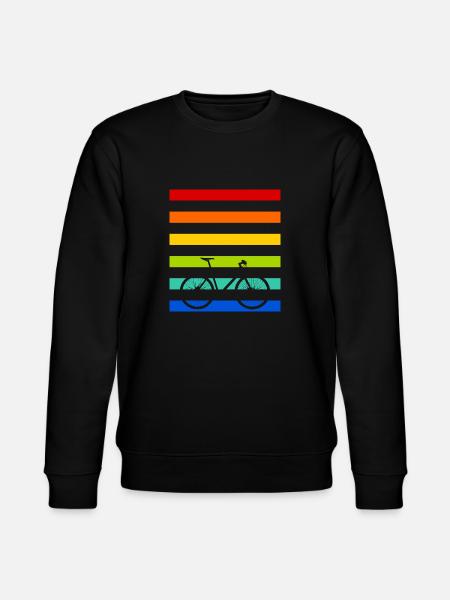 Bicycle rainbow stripes - Stanley/Stella CHANGER Unisex Organic Sweatshirt - black