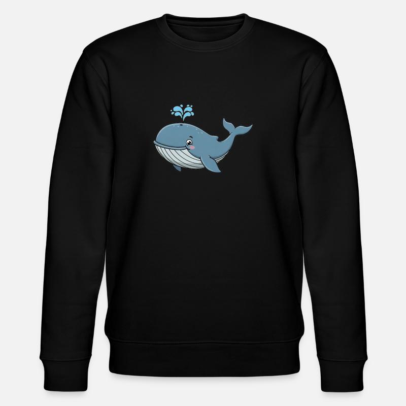 Tier Cartoon Buckelwal - Stanley/Stella Unisex Bio-Sweatshirt CHANGER - Schwarz