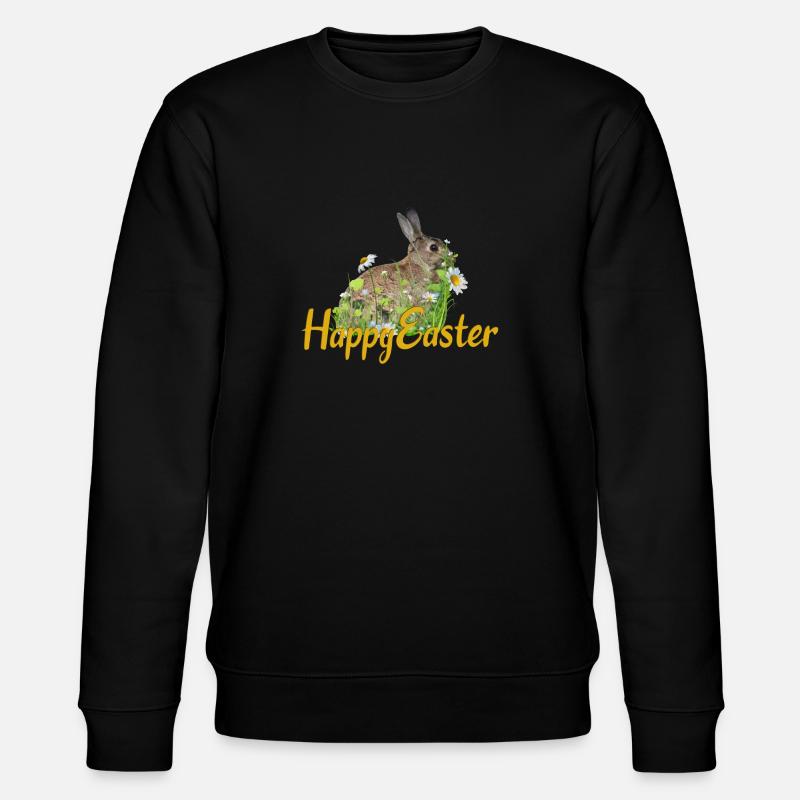 Happy Easter rabbit - Stanley/Stella CHANGER Unisex Organic Sweatshirt - black