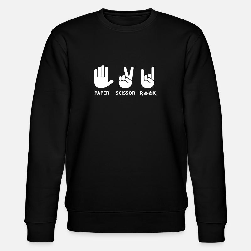 Papierschere Rock c - Stanley/Stella Unisex Bio-Sweatshirt CHANGER  - Schwarz