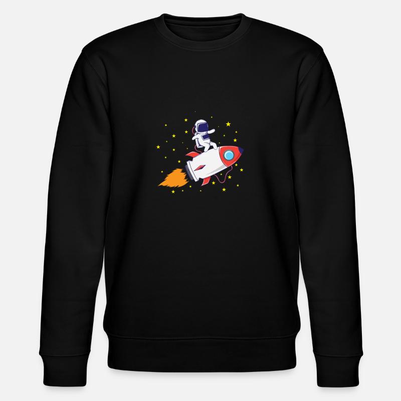 Astronaut auf Rakete - Stanley/Stella Unisex Bio-Sweatshirt CHANGER  - Schwarz
