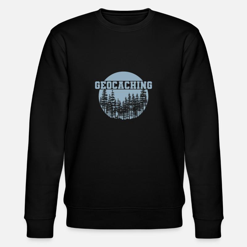 Geocaching im Wald - Stanley/Stella Unisex Bio-Sweatshirt CHANGER  - Schwarz