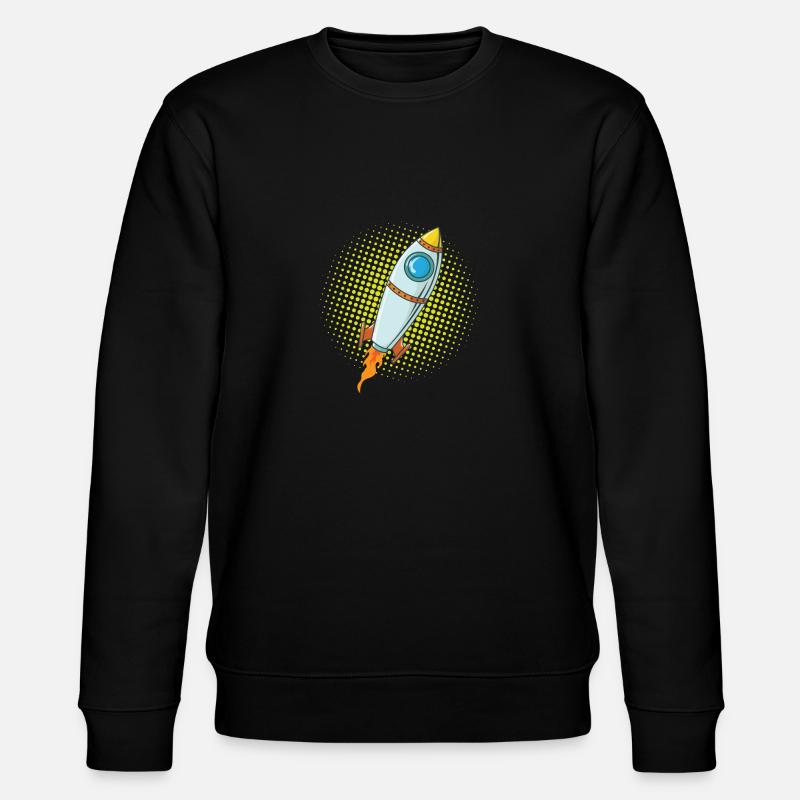Moon Rocket Spaceship Comic Missile - Stanley/Stella CHANGER Unisex Organic Sweatshirt - black