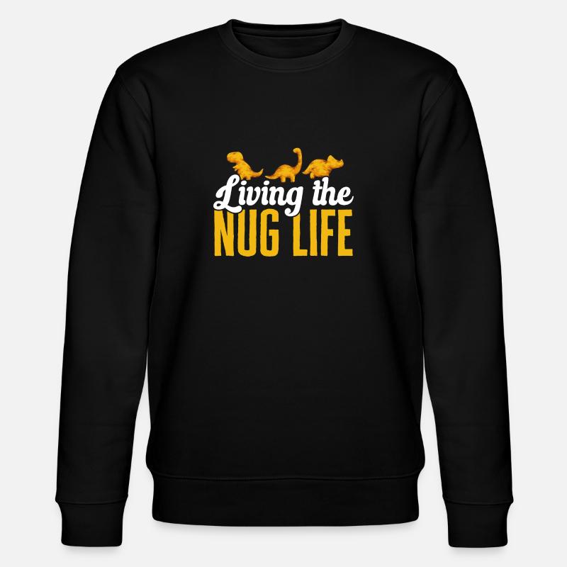 Dino Nuggets Dinosaur Chicken Nuggets - Stanley/Stella CHANGER Unisex Organic Sweatshirt - black