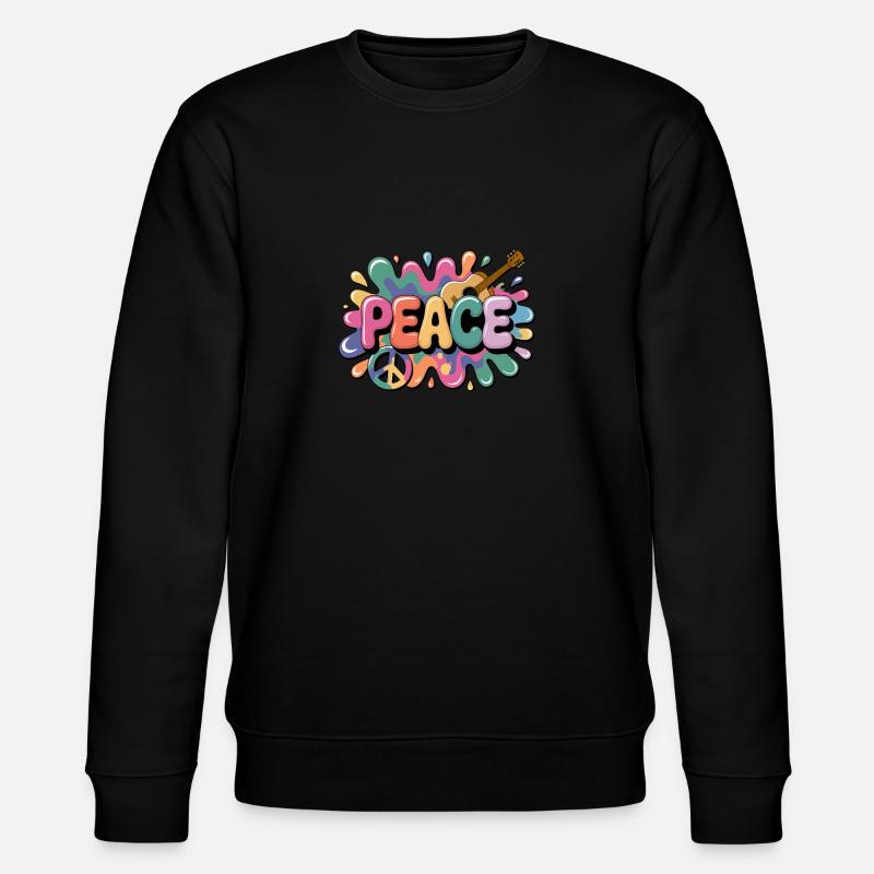 PEACE – Psychedelic - Stanley/Stella CHANGER Unisex Organic Sweatshirt - black