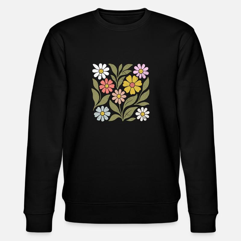 Boho Fleur sauvage - Sweat bio CHANGER Stanley/Stella Unisexe - noir