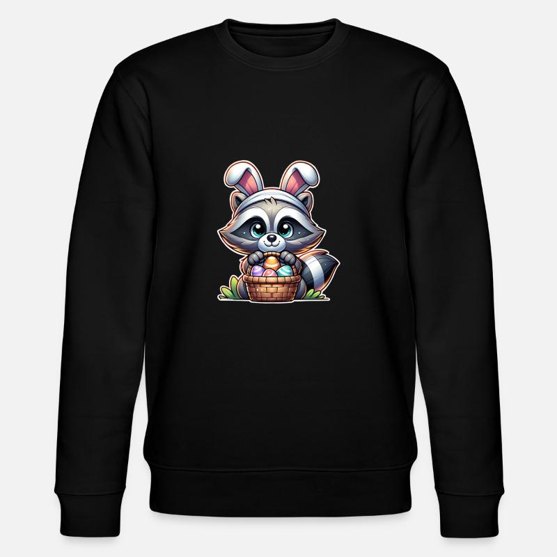Raccoon Easter Easter Basket - Stanley/Stella CHANGER Unisex Organic Sweatshirt - black