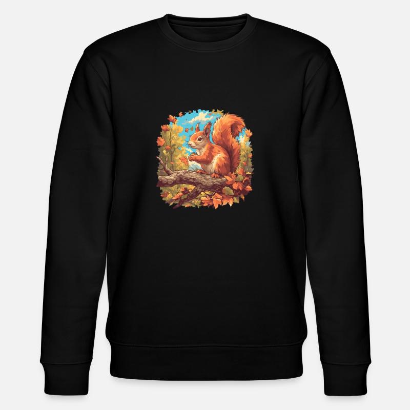 Eichhörnchen - Stanley/Stella Unisex Bio-Sweatshirt CHANGER  - Schwarz