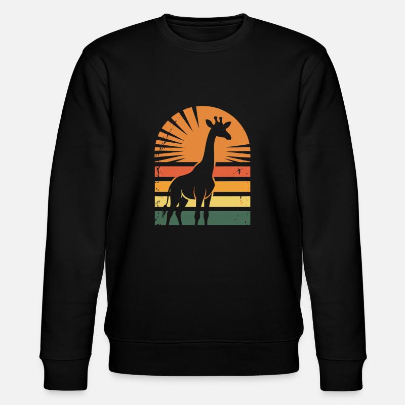 Giraffe - Stanley/Stella Unisex Bio-Sweatshirt CHANGER  - Schwarz