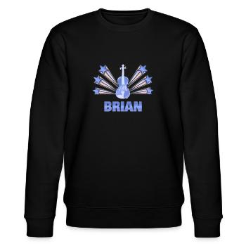 Brian als Musikinstrument - Stanley/Stella Unisex Bio-Sweatshirt CHANGER  - Schwarz - Vorne - Nik (191cm) & Marisol (170cm)