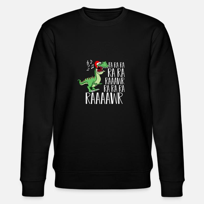 Dinosaur singing Christmas gift - Stanley/Stella CHANGER Unisex Organic Sweatshirt - black