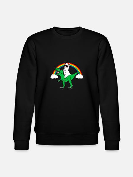 trex and llama gift - Stanley/Stella CHANGER Unisex Organic Sweatshirt - black