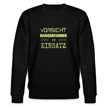 Excavator Operator - Stanley/Stella CHANGER Unisex Organic Sweatshirt - black - Front - Nik (191cm) & Marisol (170cm)