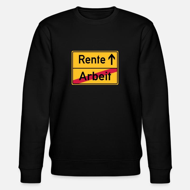 Arbeit Rente Ortsschild - Stanley/Stella Unisex Bio-Sweatshirt CHANGER  - Schwarz