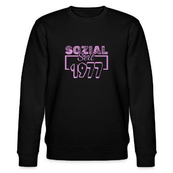 1977 - Stanley/Stella Unisex Bio-Sweatshirt CHANGER  - Schwarz - Vorne - Nik (191cm) & Marisol (170cm)