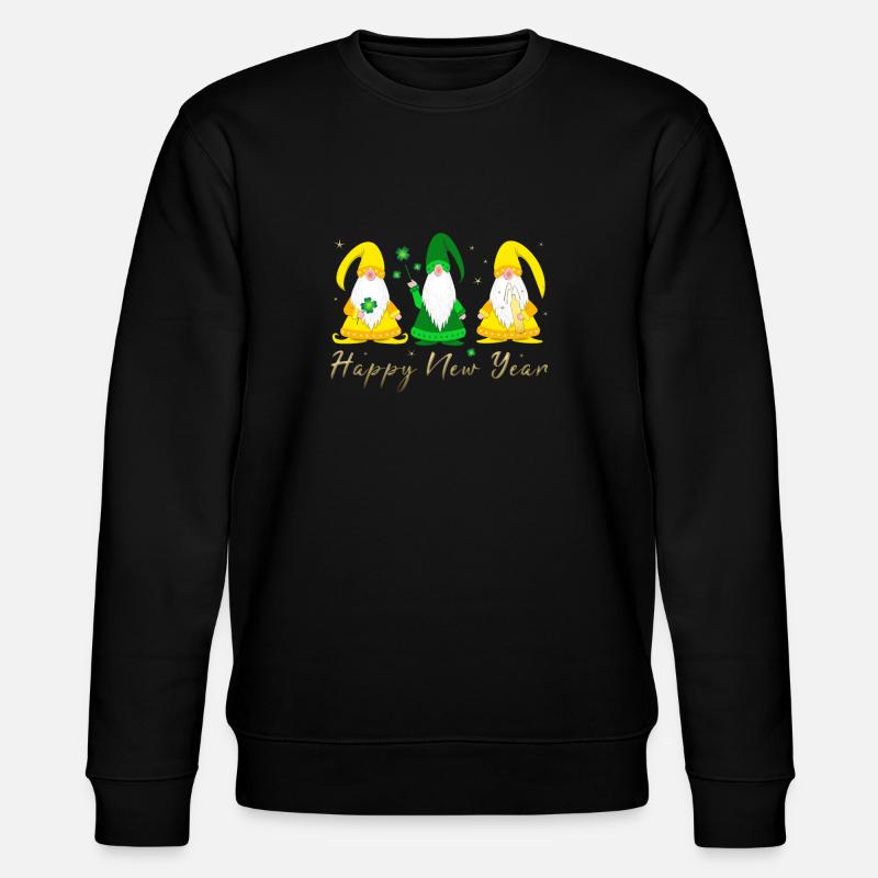 Happy New Year gnome imp - Stanley/Stella Unisex Bio-Sweatshirt CHANGER  - Schwarz