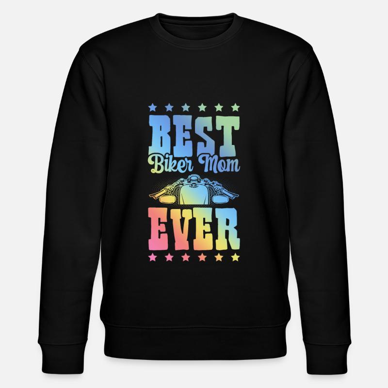 Biker Mom Saying Mom - Stanley/Stella CHANGER Unisex Organic Sweatshirt - black