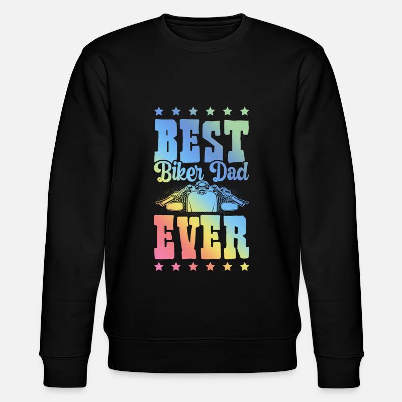Biker Dad Saying Dad - Stanley/Stella CHANGER Unisex Organic Sweatshirt - black