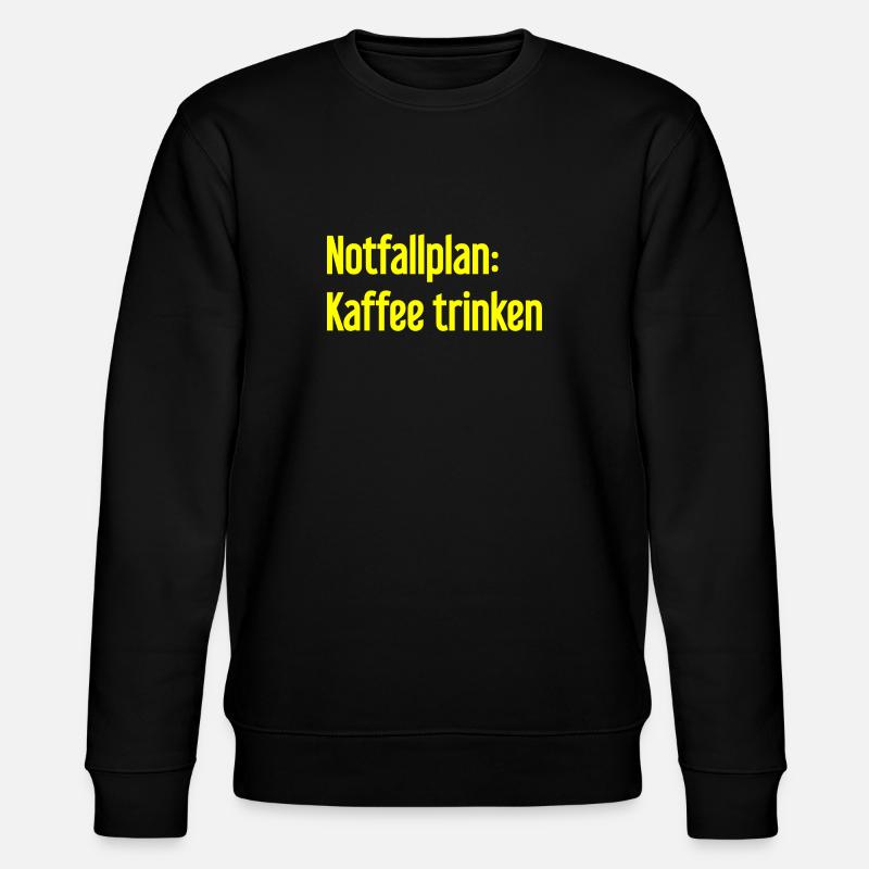 Kaffee-Notfallplan - Stanley/Stella Unisex Bio-Sweatshirt CHANGER  - Schwarz
