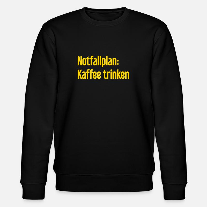 Kaffee-Notfallplan - Stanley/Stella Unisex Bio-Sweatshirt CHANGER  - Schwarz