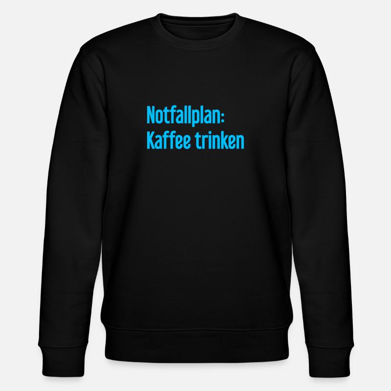 Kaffee-Notfallplan - Stanley/Stella Unisex Bio-Sweatshirt CHANGER  - Schwarz
