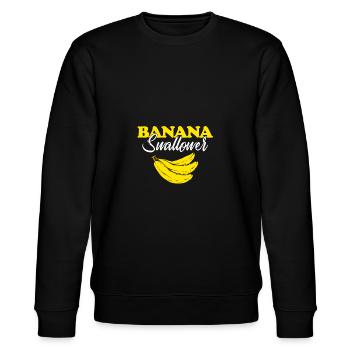 Bananen Schlucker Geschenk Pervers Blowjob blasen - Stanley/Stella Unisex Bio-Sweatshirt CHANGER  - Schwarz - Vorne - Nik (191cm) & Marisol (170cm)