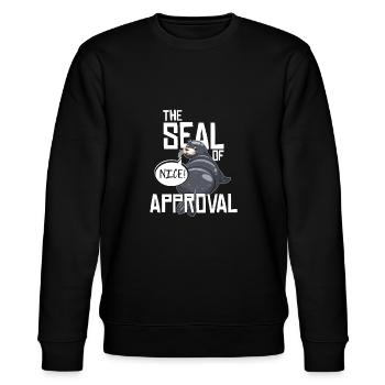 Robbe lustiger Spruch Geschenk vintage Ozean Meer - Stanley/Stella Unisex Bio-Sweatshirt CHANGER  - Schwarz - Vorne - Nik (191cm) & Marisol (170cm)