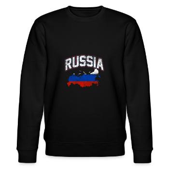 Russland - Stanley/Stella Unisex Bio-Sweatshirt CHANGER  - Schwarz - Vorne - Nik (191cm) & Marisol (170cm)