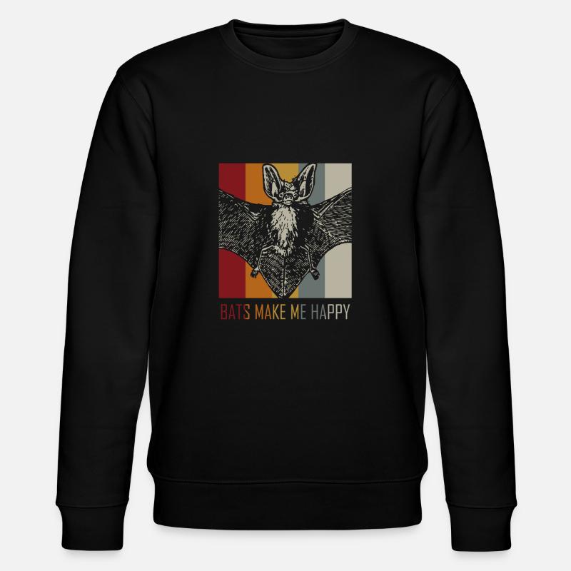 Fledermaus Lieblingstier - Stanley/Stella Unisex Bio-Sweatshirt CHANGER  - Schwarz
